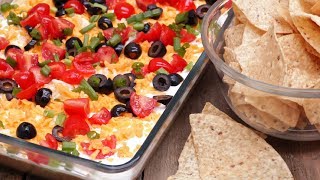 Easy Taco Dip NoCook Appetizer [upl. by Sinnel]