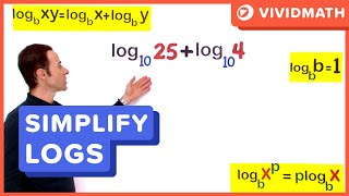 Simplify Log Expressions using Log Laws  VividMathcom [upl. by Attiuqehs480]