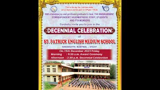 Decennial Celebration  St Patrick English Medium School  Sidakatte [upl. by Eimor]