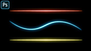 Easy Neon Glow Effect  Light Lines  Photoshop Tutorial [upl. by Anpas675]