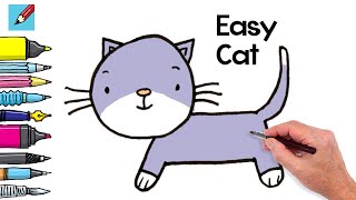 How to Draw a Cat Real Easy [upl. by Eslek430]