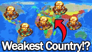 Every 2 Minutes The Weakest Country Gets Nuked  WorldBox [upl. by Daisi906]