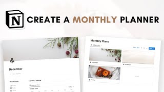 Create a monthly planner in Notion beginner tutorial  free template [upl. by Frendel77]