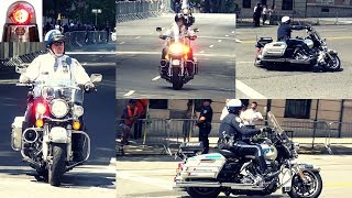 NYPD Police Motorcycles Harley Davidson Donald Trump Motorcade Protection [upl. by Tod982]