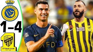 Al Nassr vs Al Ittihad 14  RONALDO vs BENZEMA  All Goals and Highlights 2023 [upl. by Lonne]