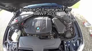 BMW 320 Oil Engine and Oil Filter F30 F31 Replacement [upl. by Liponis]