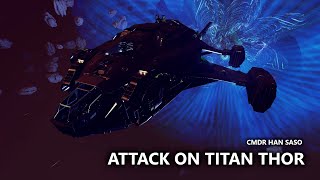 Elite Dangerous  Thargoid Titan Thor Attack Run [upl. by Reivax]