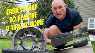 The Easiest Way to Remove a Tire from a WheelRim at Home [upl. by Karli]