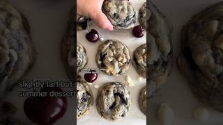 White Chocolate Cherry Cookies baking bakingrecipe bakingtherapy easyrecipe cookierecipe [upl. by Esital]