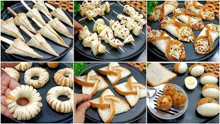 6 Unique Easy Snacks Recipes  Evening Snacks Recipes  Bread Snacks  New Recipe  Potato Snacks [upl. by Adyeren]