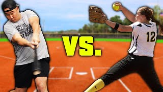 Can A Baseball Pro Hit A D1 Softball Pitcher [upl. by Mcnamara]