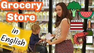 Grocery Store Vocabulary shop in English [upl. by Liatris688]