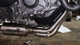 2022 Mt 09 dominator exhaust install [upl. by Esinel]