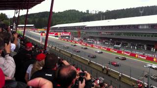 Formula 1 Spa Belgian GP 2011 Start Gold 1 Grandstand [upl. by Nickles]