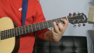 How to play a E Flat Major 7th Chord Guitar Tutorial [upl. by Ecile]