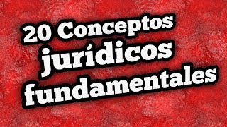 20 conceptos jurídicos fundamentales [upl. by Nahsrad]