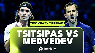 Stefanos Tsitsipas vs Daniil Medvedev Two CRAZY Tiebreaks 🍿  Nitto ATP Finals 2022 Highlights [upl. by Ij]