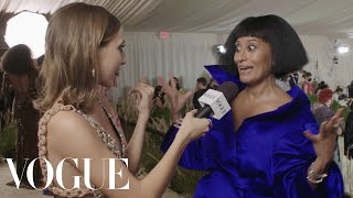 Tracee Ellis Ross Gives Met Gala Advice  Met Gala 2021 With Emma Chamberlain  Vogue [upl. by Snook290]