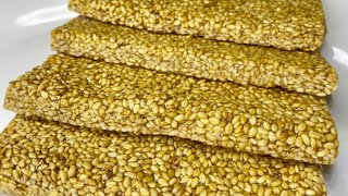 Sesame Snacks  Tiler Khaja Only 3 Ingredients  তিলের খাজা [upl. by Halehs]