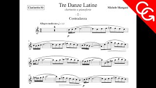 MANGANI TRE DANZE LATINE  Contradanza Corrado Giuffredi clarinet [upl. by Wyck]