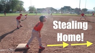 ⚾️BOY STEALS ALL THE WAY HOME IN BASEBALL GAME [upl. by Magda]