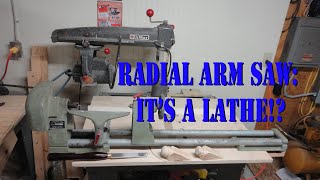 How To Use The Radial Arm Saw As A Lathe [upl. by Vandyke]