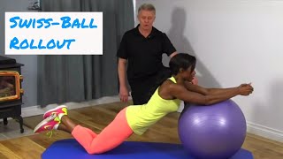 SwissBall Rollout  Great Core Exercise  Ask Dr Abelson [upl. by Enirahtac]