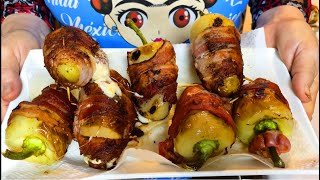 TORITOS  Bacon Wrapped Peppers Stuffed w Shrimp amp Cheese [upl. by Lugo]