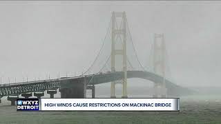 Mackinac Bridge partially closed due to high winds [upl. by Revned]