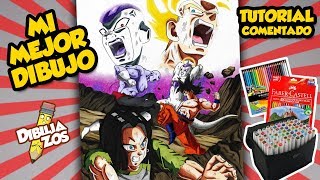 TUTORIAL COMO DIBUJAR LA BATALLA FINAL DE DRAGON BALL SUPER GOKU FREEZER N°17 Y JIREN [upl. by Tsirhc]