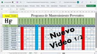 Elaboración de Plantilla para Programas de Mantenimientos Preventivos Diario 2023  Video 12 [upl. by Odnumyer622]