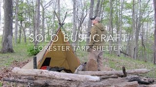 Solo Bushcraft  Forester Tarp Shelter [upl. by Columbus]