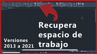 ✅ AutoCAD Recuperar barra de comandos de menú y de herramientas Restablecer barras por defecto [upl. by Aicile521]