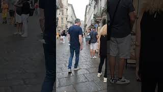 Walking tour of busy and beautiful street in Italy travel italy trending shorts viralvideo [upl. by Ardnuasal413]