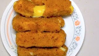 Deep fried Mozzarella sticks Video Recipe [upl. by Eissed]