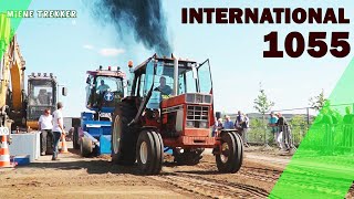 Traktor international 1055  Open pipe  SLOWEST FULL PULL EVER [upl. by Yentyrb]