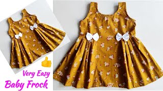 Very Easy Baby Frock Cutting and stitching  Side pleated Baby Frock cutting and stitching [upl. by Dale]