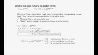 What is Constant Returns to Scale CRS  Intermediate Macroeconomics [upl. by Alyehc561]