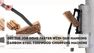 Hanging Carbon Steel Firewood Chopping Machine  Portable Wall Mounted Wood Kindling Splitter [upl. by Peacock]