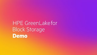 HPE GreenLake for Block Storage 3Minute Demo [upl. by Aicert382]