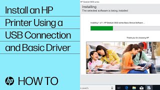 Install an HP Printer Using a USB Connection and Basic Driver  HP Printers  HP Support [upl. by Oliric]