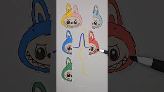 Labubu Color Mix Line Puzzle Challenge shorts viral labubu art [upl. by Oba700]