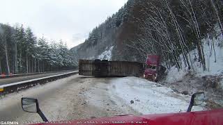 036 Semi Trailer Accident on HWY 5 Coquihalla South Bound Between Sowaqua and Othello BC Canada [upl. by Haliak]