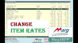 How to change items rates in marg software Edit Products  MARG ERP9 accounting [upl. by Ennayehc744]