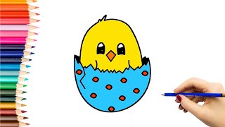 Kaip nupiešti VIŠČIUKĄ MARGUTYJE  How to draw an Easter chick [upl. by Allemac]