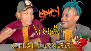 NUCLEAR SPICY NOODLE CHALLENGE WITH 2 SPICY CHIX 🥵 [upl. by Ettevi]