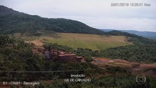 BRUMADINHO MOMENTO EXATO DO ROMPIMENTO DA BARRAGEM Jornal Nacional 01022019 [upl. by Zakaria115]