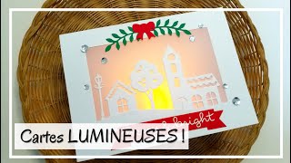 TUTO CARTES de NOEL  CARTE LUMINEUSES 2 façons  Avec des dies ACTION  Super pour Noël  DIY Scrap [upl. by Aloin]