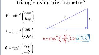 Finding Angles of Right Triangles using Trig [upl. by Jacobson]