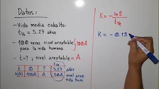 Tiempo de Vida Media desintegración radiactiva [upl. by Ynohtnacram]